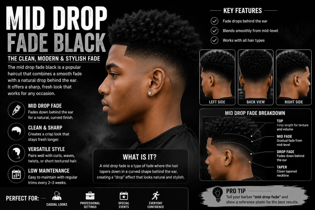 mid drop fade black